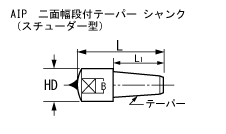 A1P 二面幅段付テーパー　シャンク（スチューダー型）